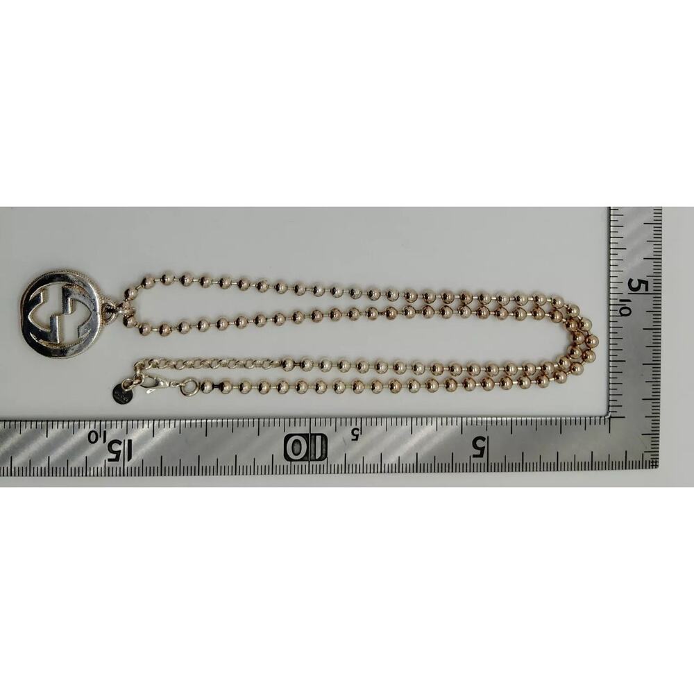 COPY - Gucci Double GG Sterling Silver925 Necklace 21” Full Inclusion - Picture 7 of 9